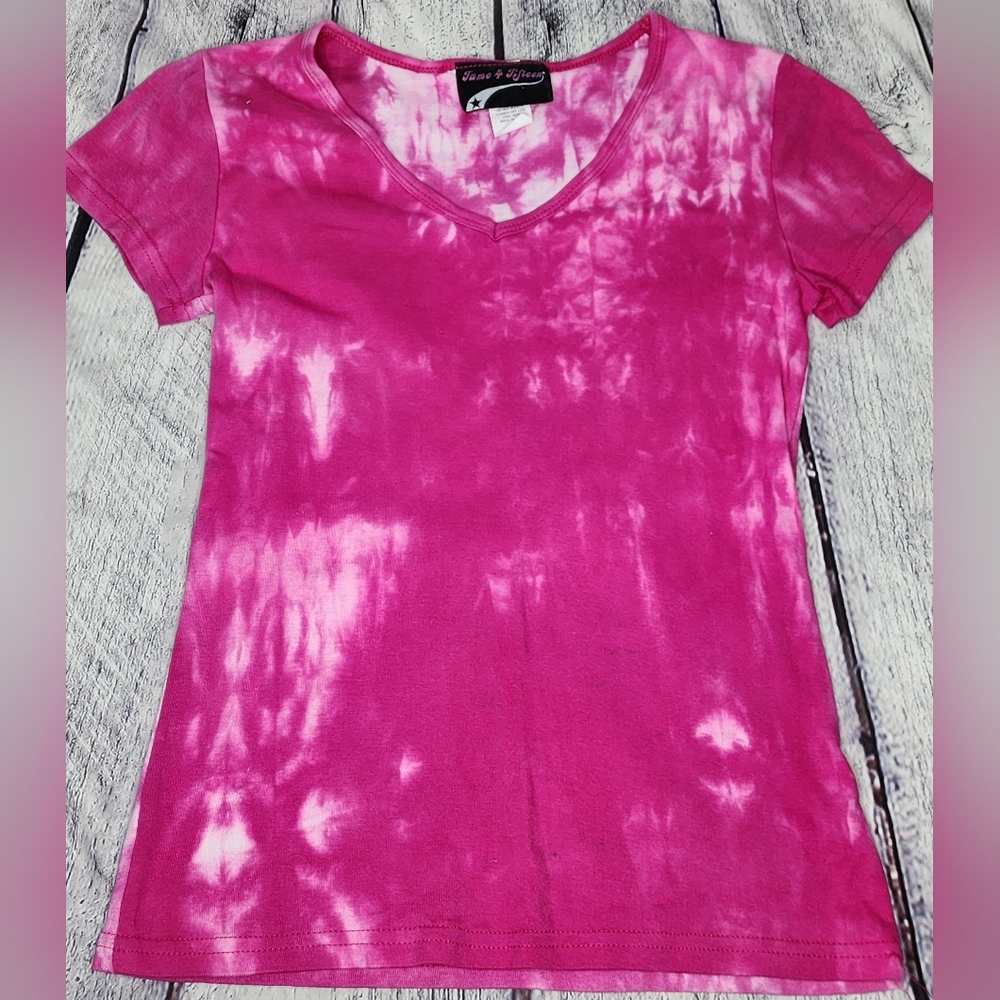 Fame 4 Fifteen, pink tie dye t-shirt, size Small